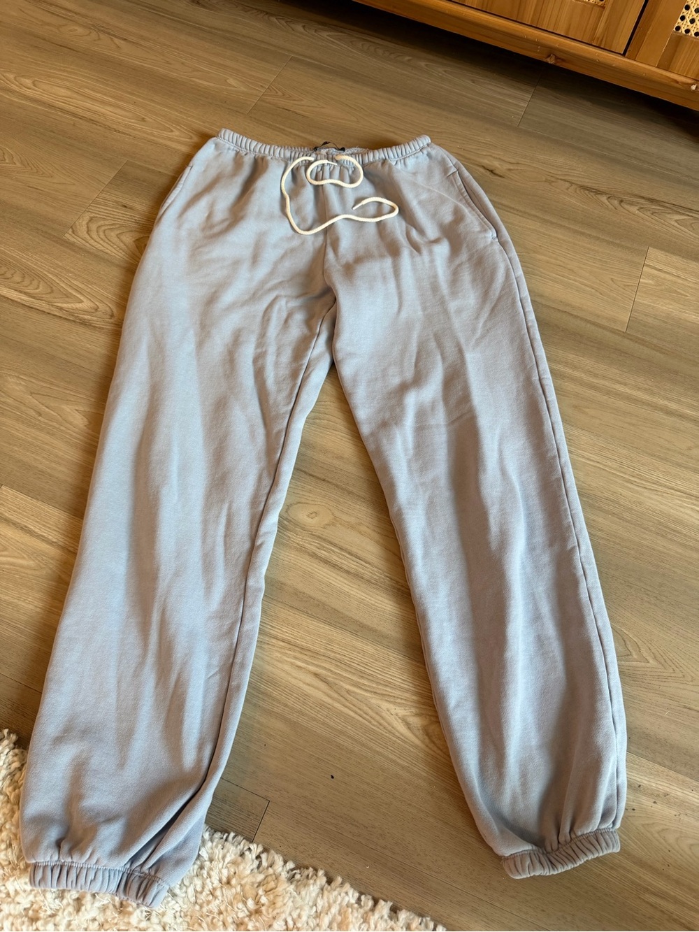 Brandy Melville Light Gray Drawstring Joggers